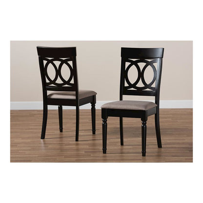 Espresso Brown Finished Wood 2-Piece Dining Chair Set Set