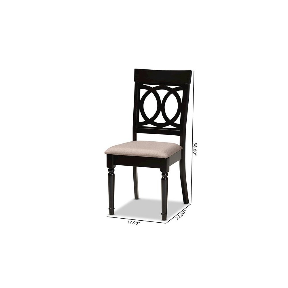 Espresso Brown Finished Wood 2-Piece Dining Chair Set Set