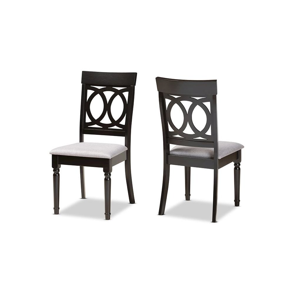 Espresso Brown Finished Wood 2-Piece Dining Chair Set