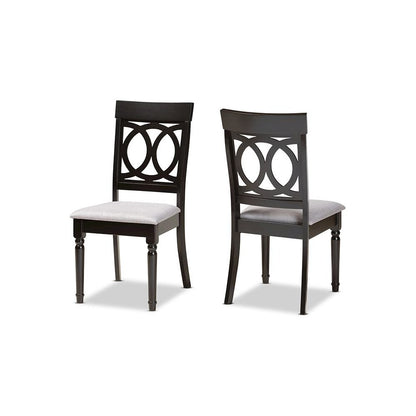 Espresso Brown Finished Wood 2-Piece Dining Chair Set