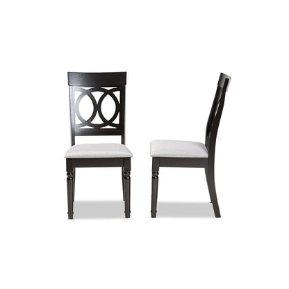 Espresso Brown Finished Wood 2-Piece Dining Chair Set