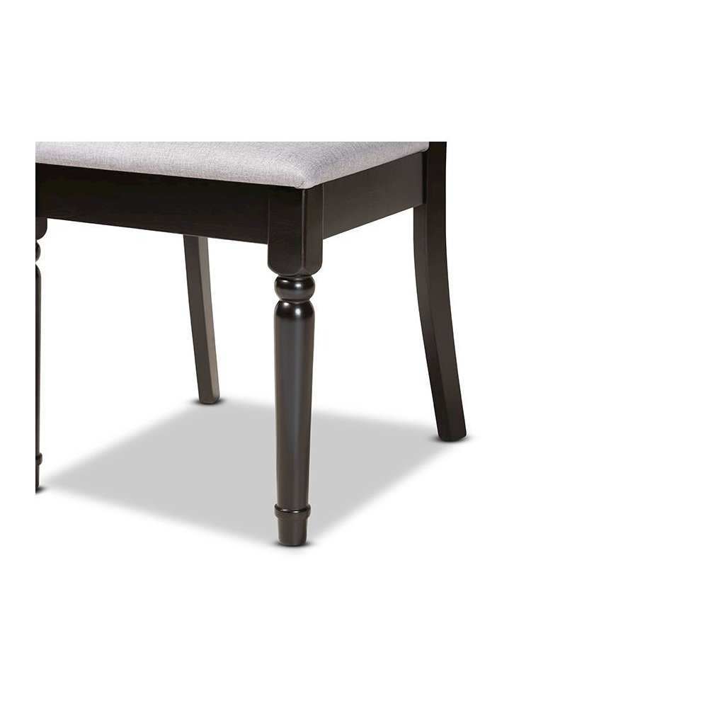 Espresso Brown Finished Wood 2-Piece Dining Chair Set