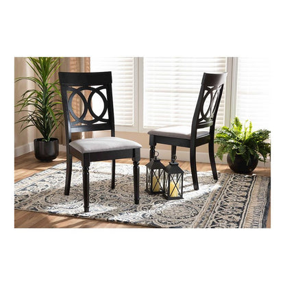 Espresso Brown Finished Wood 2-Piece Dining Chair Set