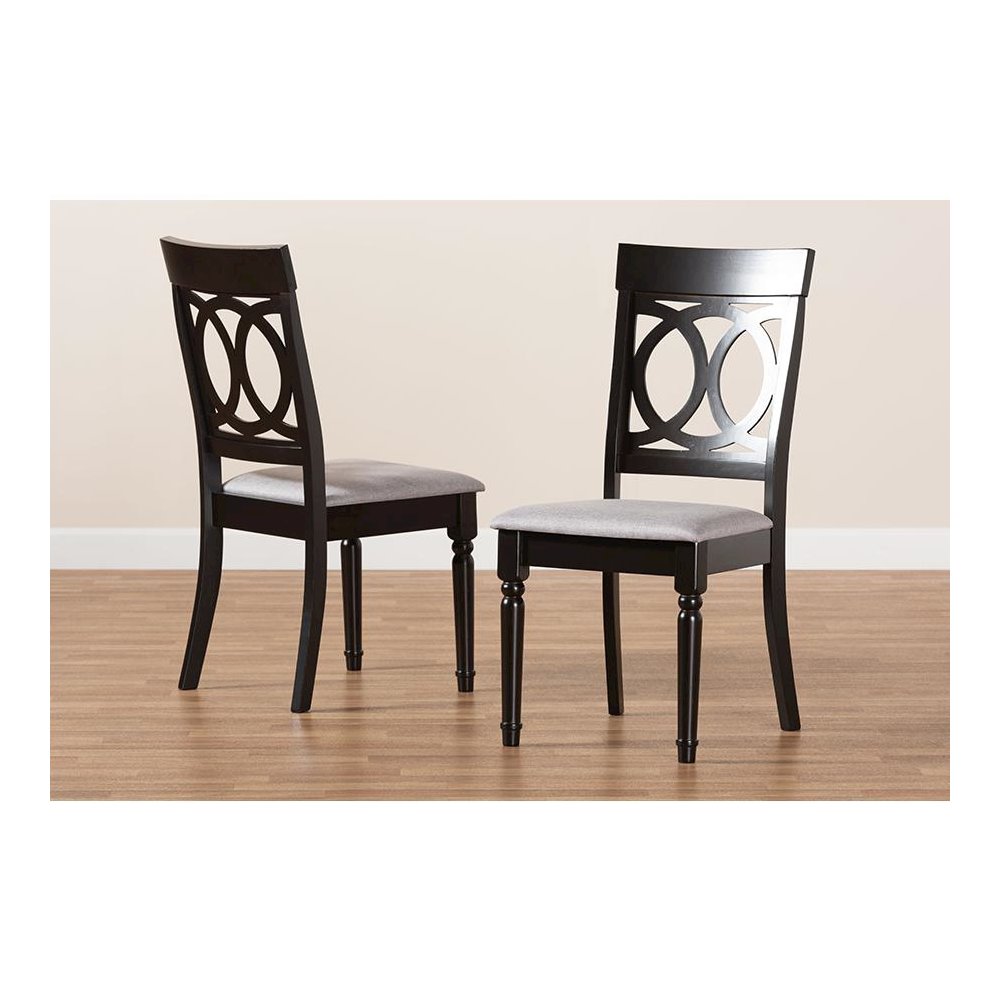 Espresso Brown Finished Wood 2-Piece Dining Chair Set