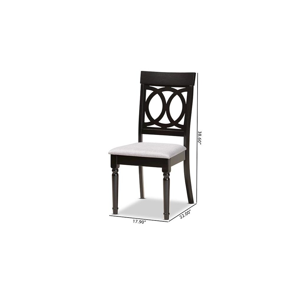Espresso Brown Finished Wood 2-Piece Dining Chair Set