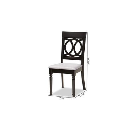 Espresso Brown Finished Wood 2-Piece Dining Chair Set