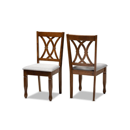 Walnut Brown Finished Wood 2-Piece Dining Chair Set Set