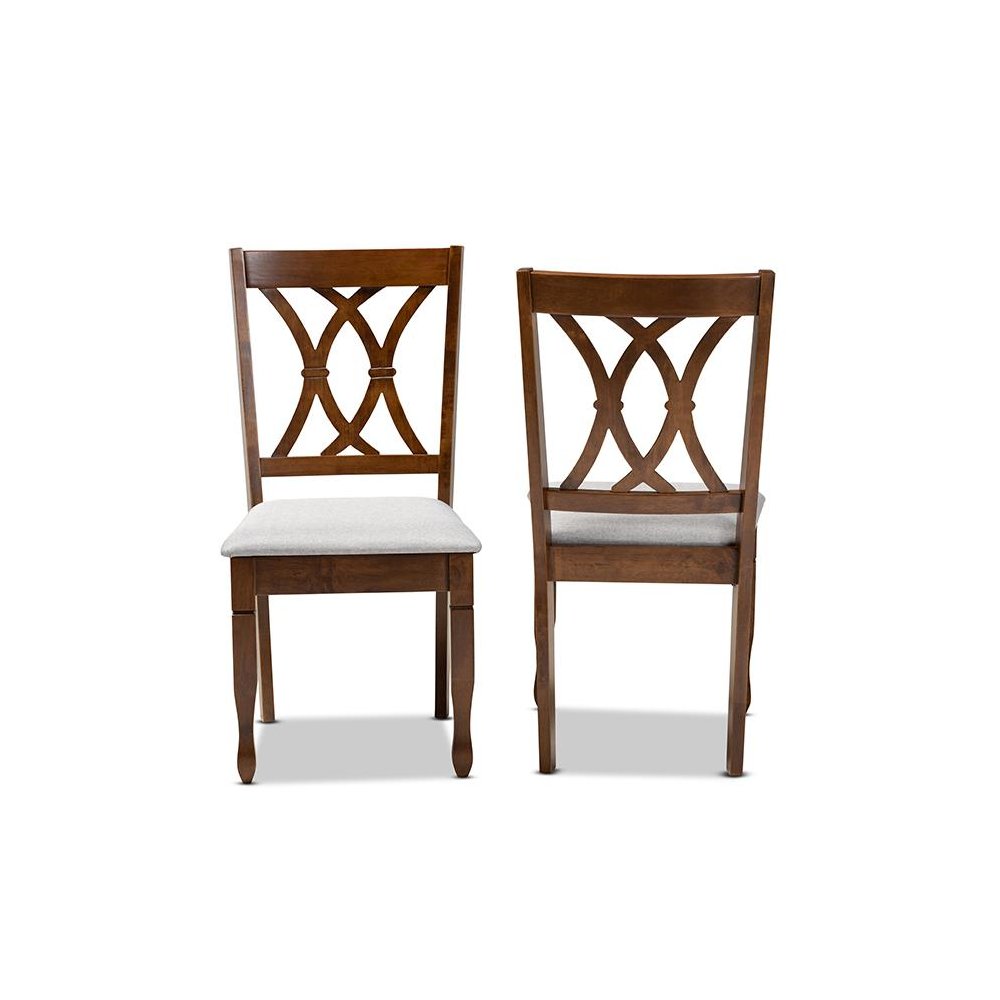 Walnut Brown Finished Wood 2-Piece Dining Chair Set Set