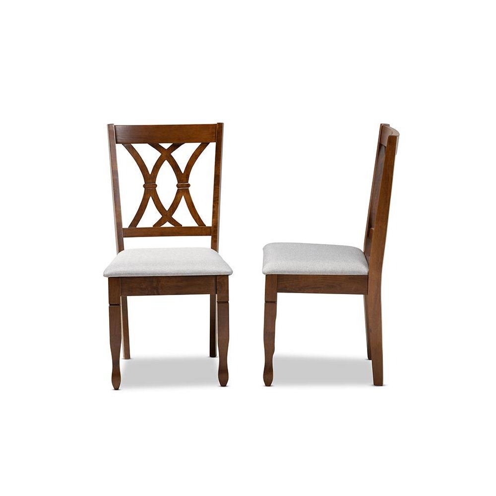 Walnut Brown Finished Wood 2-Piece Dining Chair Set Set