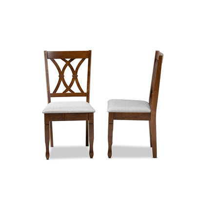 Walnut Brown Finished Wood 2-Piece Dining Chair Set Set