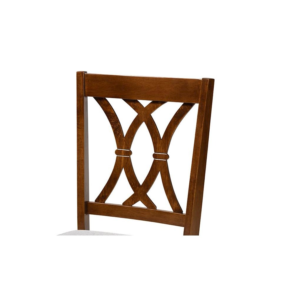 Walnut Brown Finished Wood 2-Piece Dining Chair Set Set