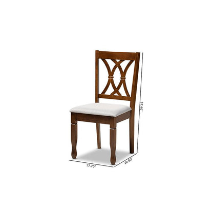 Walnut Brown Finished Wood 2-Piece Dining Chair Set Set