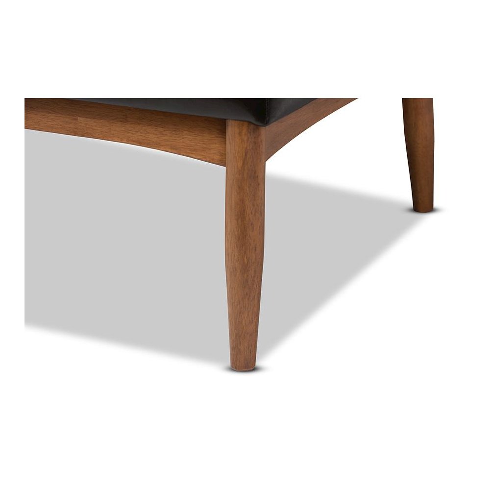 Leather Upholstered 2-Piece Wood Dining Nook Banquette Set