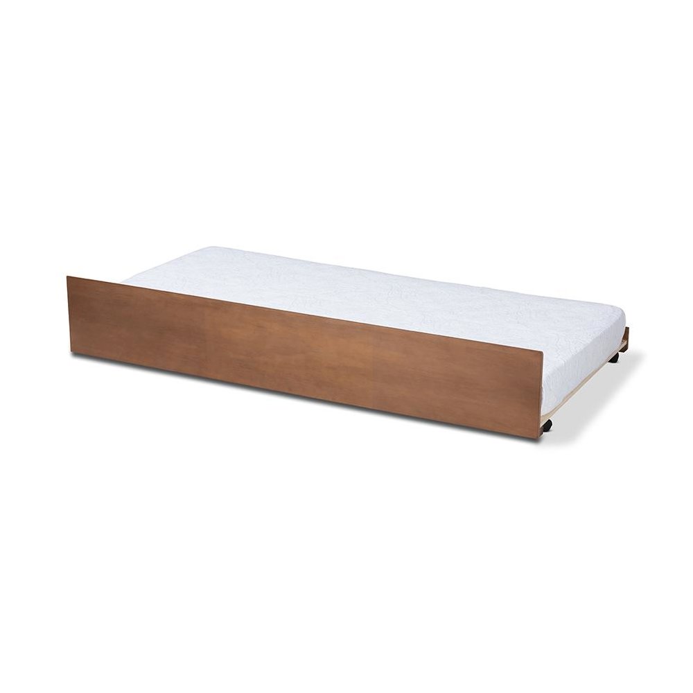 Toveli Modern and Contemporary Ash Walnut Finished Twin Size Trundle Bed