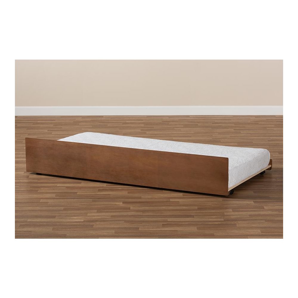 Toveli Modern and Contemporary Ash Walnut Finished Twin Size Trundle Bed