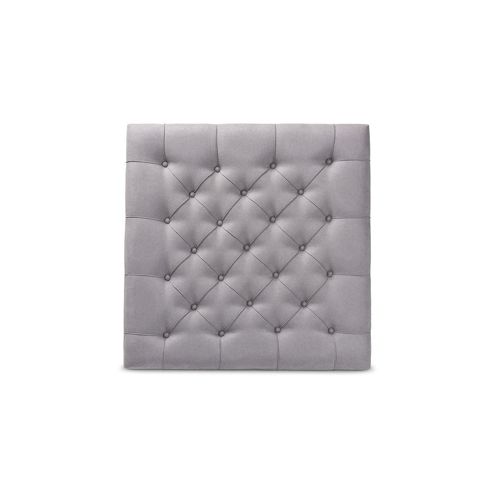 and Rustic Grey Linen Fabric Upholstered and Greywashed Wood Cocktail Ottoman