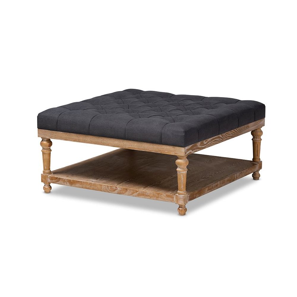 Greywashed Wood Cocktail Ottoman