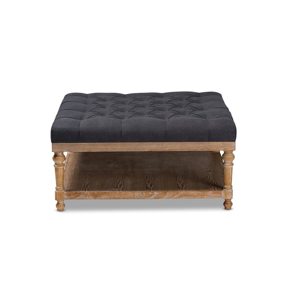 Greywashed Wood Cocktail Ottoman