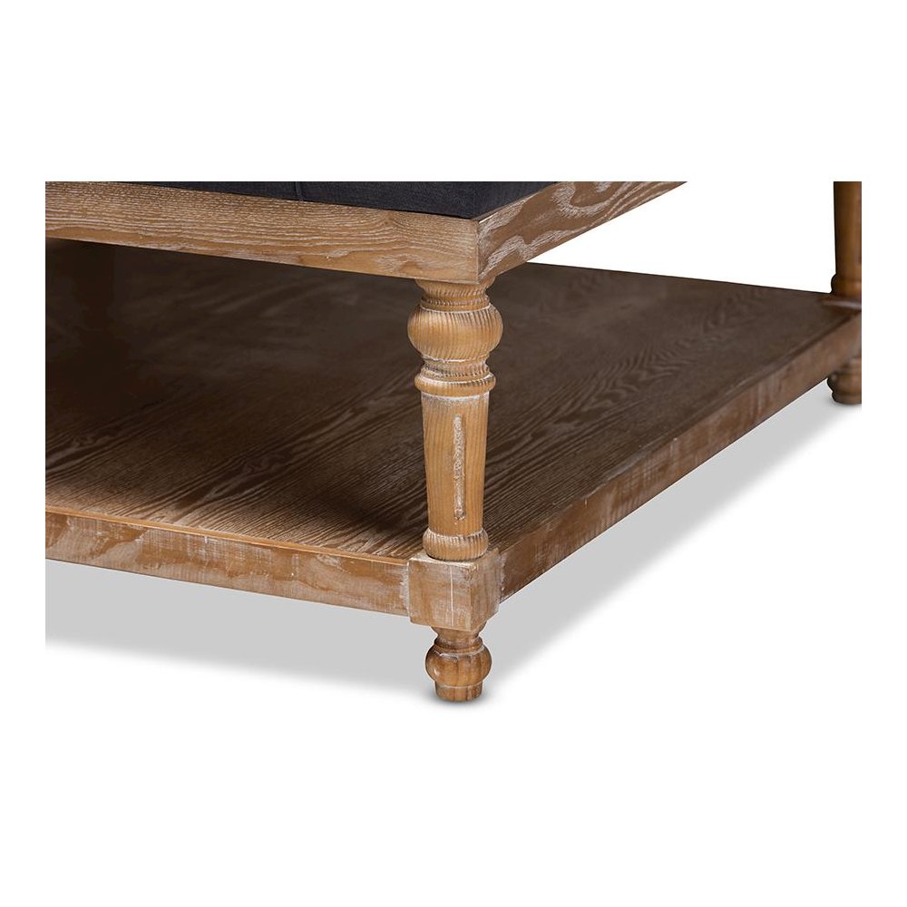 Greywashed Wood Cocktail Ottoman