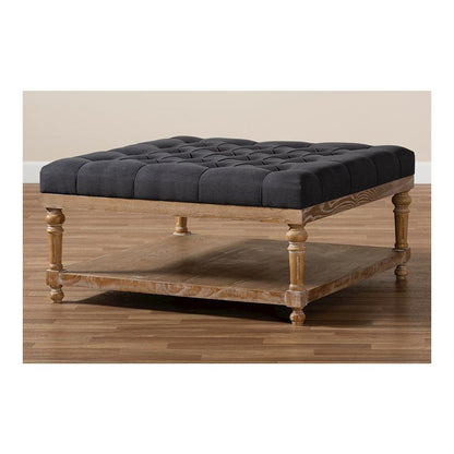 Greywashed Wood Cocktail Ottoman