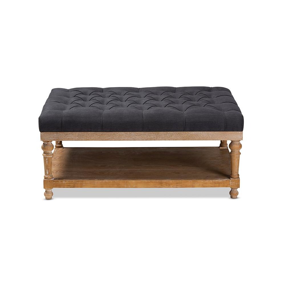 Greywashed Wood Cocktail Ottoman