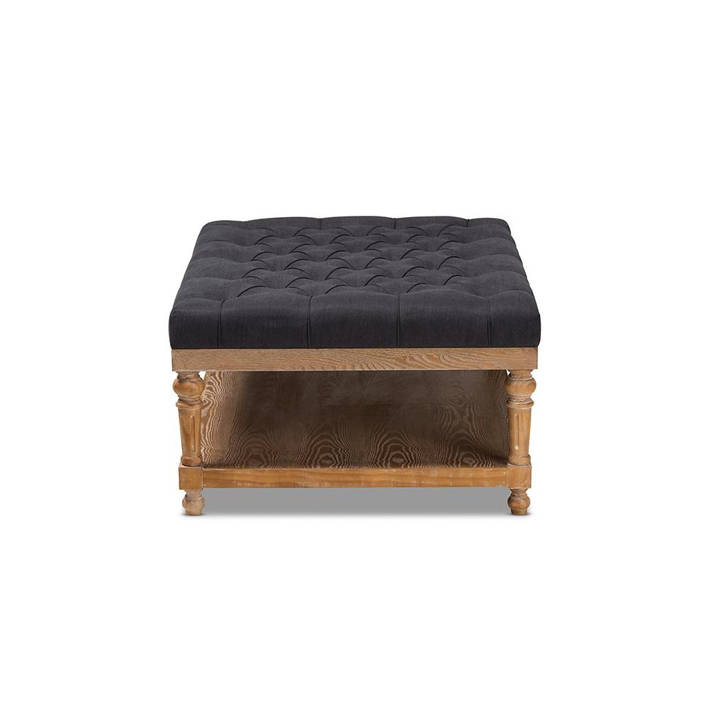 Greywashed Wood Cocktail Ottoman