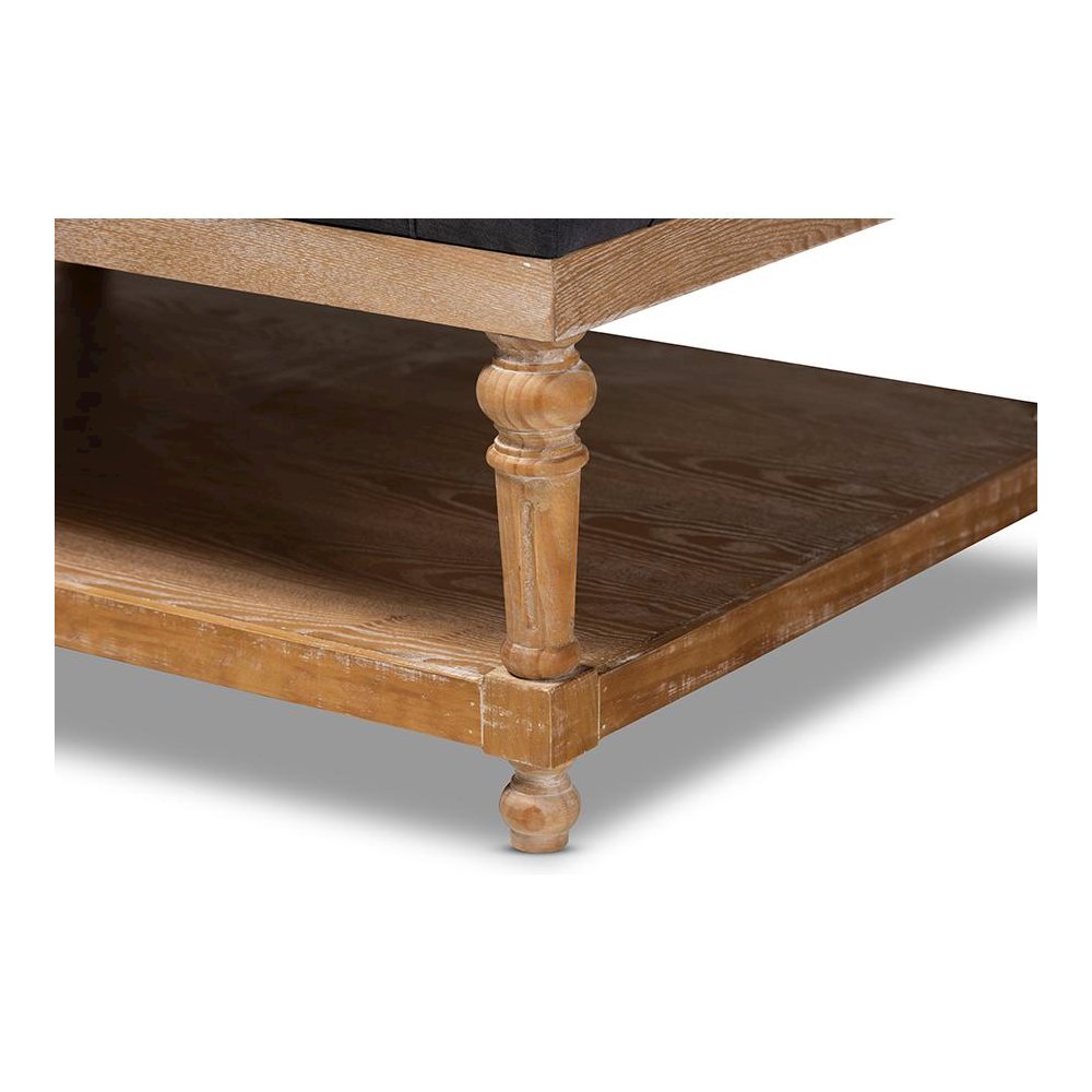 Greywashed Wood Cocktail Ottoman