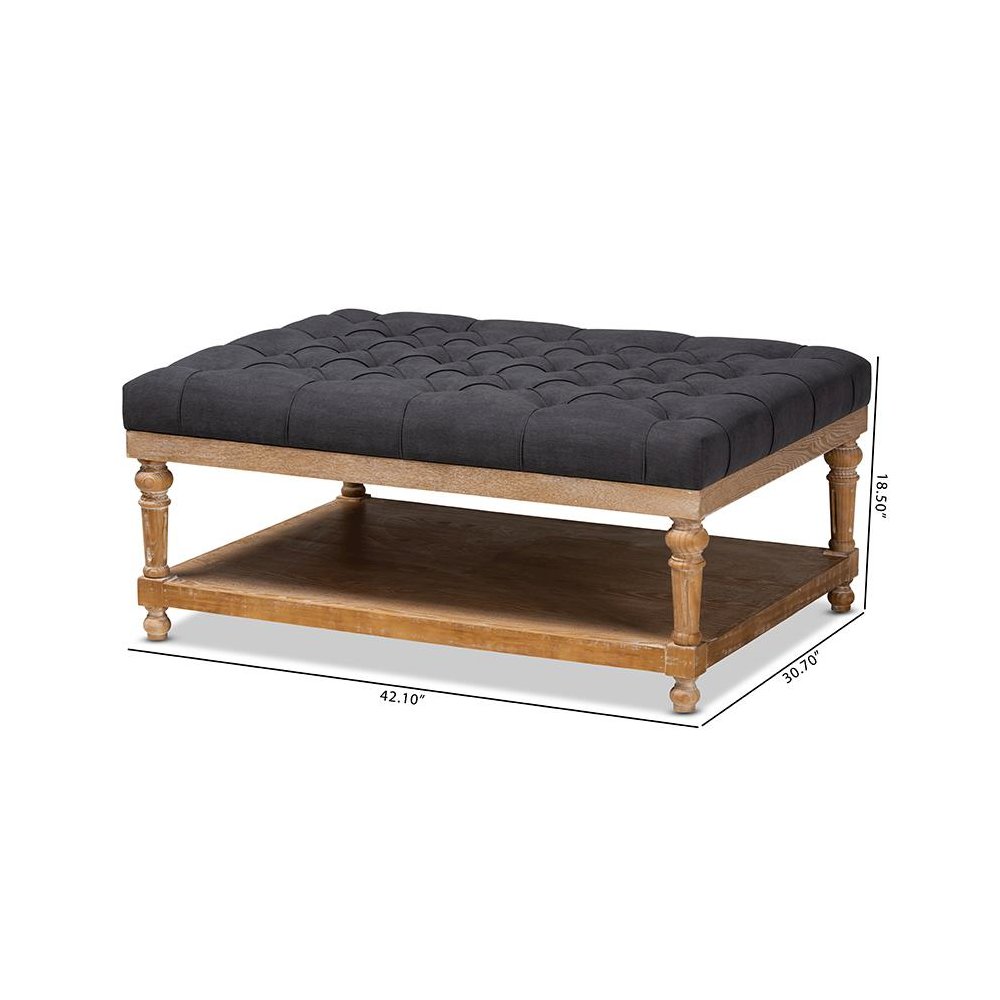 Greywashed Wood Cocktail Ottoman