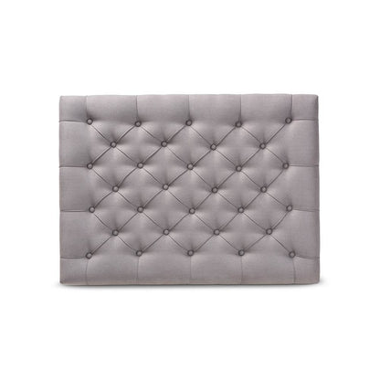 and Rustic Grey Linen Fabric Upholstered and Greywashed Wood Cocktail Ottoman