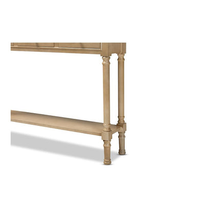 Farmhouse Oak Brown Finished Wood 3-Drawer Entryway Console Table