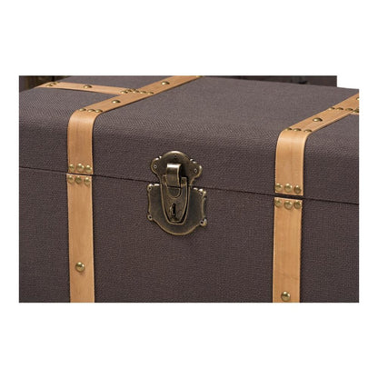 Oak Brown Finished 2-Piece Storage Trunk Set