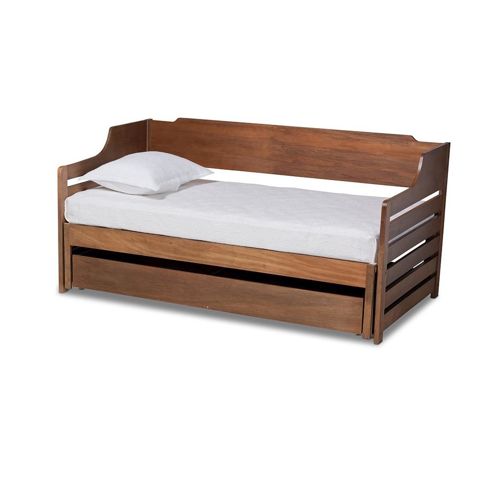 Brown Finished Expandable Twin Size to King Size Daybed with Storage Drawer