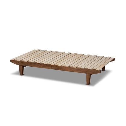Walnut Finished Wood Expandable Twin Size to King Size Bed Frame