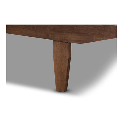 Walnut Finished Wood Expandable Twin Size to King Size Bed Frame