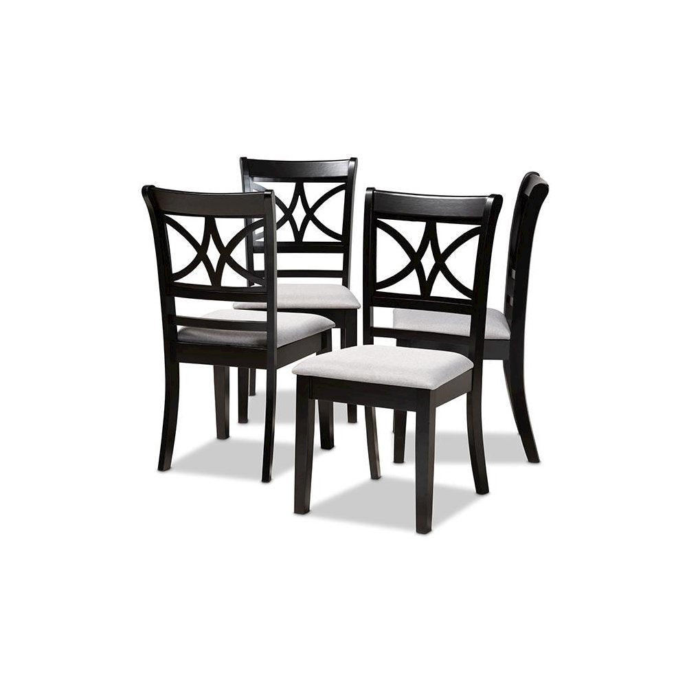 Espresso Brown Finished Wood 4-Piece Dining Chair Set