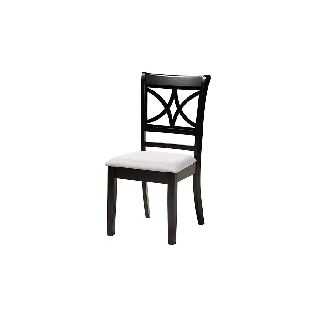 Noemi Modern Grey Fabric and Dark Brown Finished Wood 5-Piece Dining Set