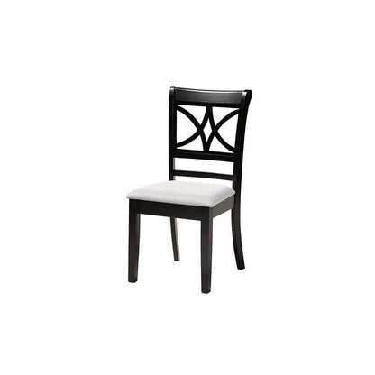 Noemi Modern Grey Fabric and Dark Brown Finished Wood 5-Piece Dining Set