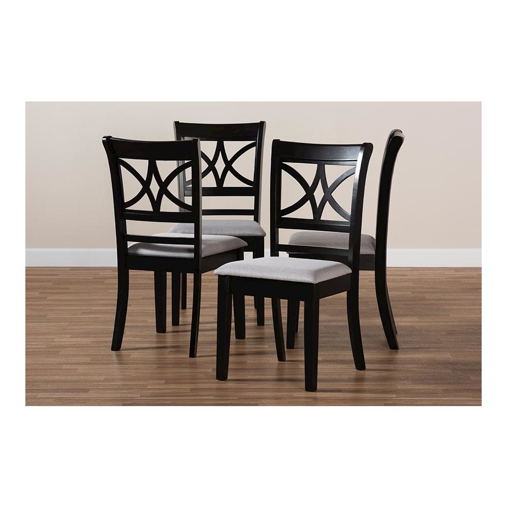Espresso Brown Finished Wood 4-Piece Dining Chair Set
