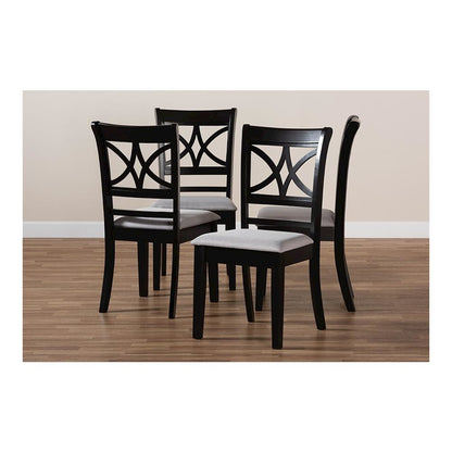 Espresso Brown Finished Wood 4-Piece Dining Chair Set