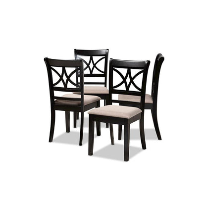 Espresso Brown Finished Wood 4-Piece Dining Chair Set