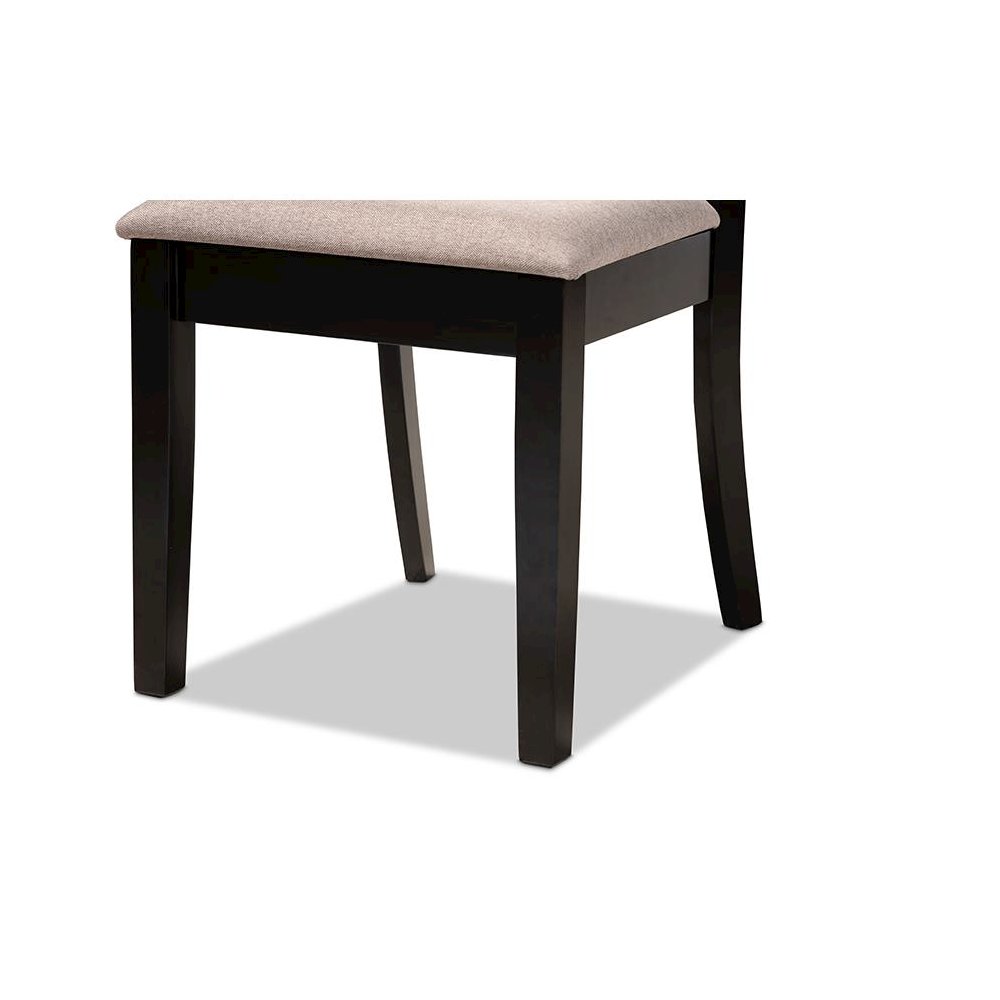 Espresso Brown Finished Wood 4-Piece Dining Chair Set