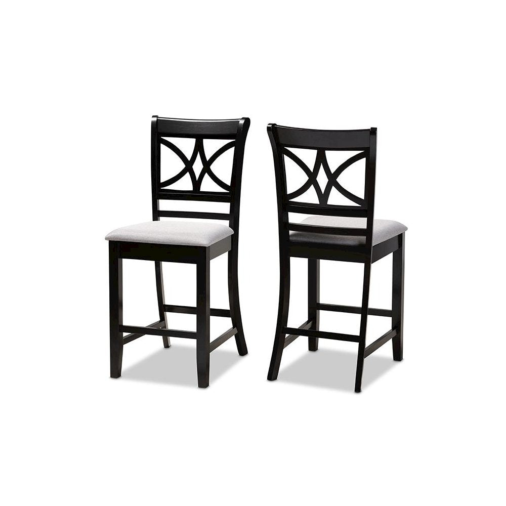 Espresso Brown Finished Wood 2-Piece Counter Height Pub Chair Set