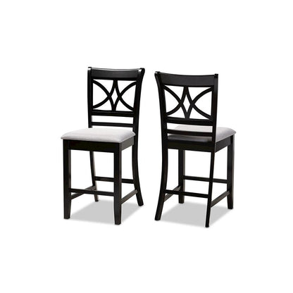 Espresso Brown Finished Wood 2-Piece Counter Height Pub Chair Set