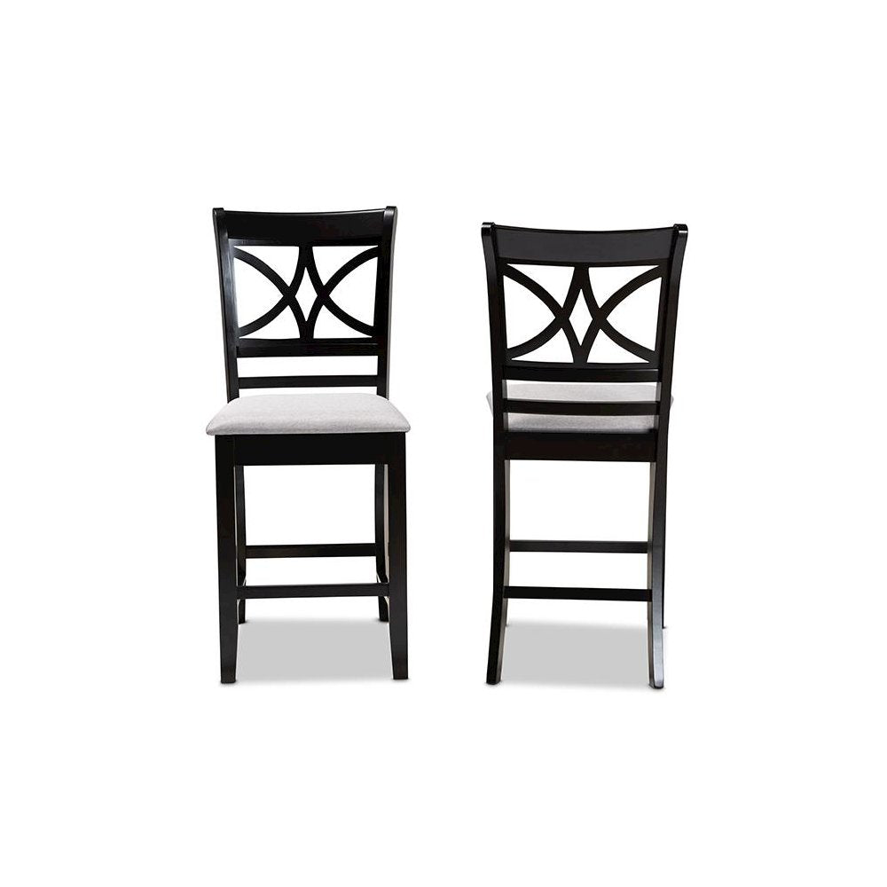 Espresso Brown Finished Wood 2-Piece Counter Height Pub Chair Set