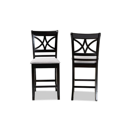 Espresso Brown Finished Wood 2-Piece Counter Height Pub Chair Set