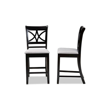 Espresso Brown Finished Wood 2-Piece Counter Height Pub Chair Set