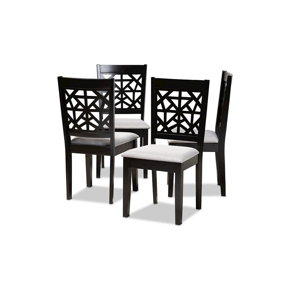 Espresso Brown Finished Wood 4-Piece Dining Chair Set