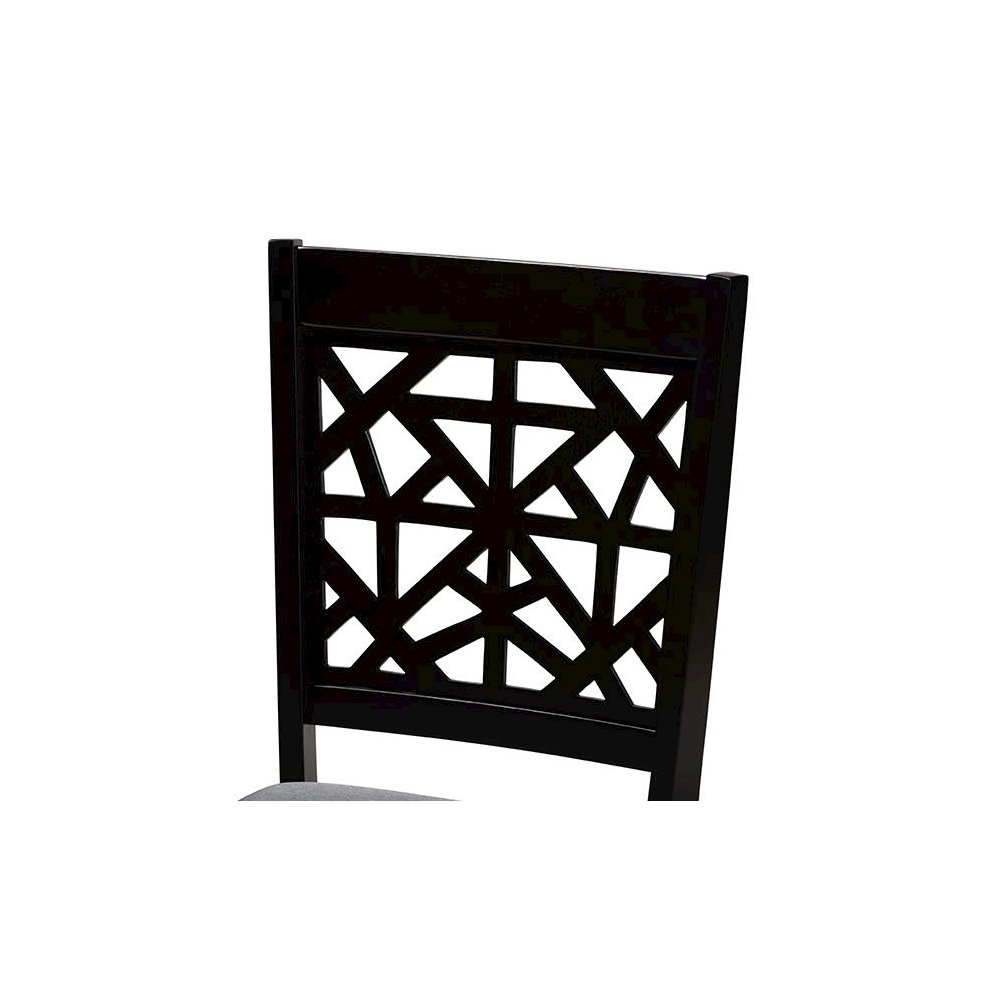 Felice Modern Grey Fabric and Dark Brown Finished Wood 5-Piece Dining Set