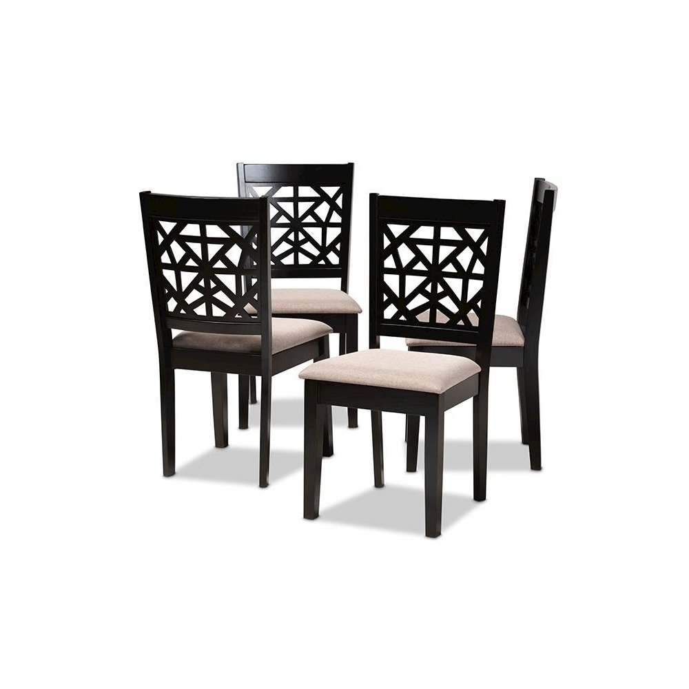 Espresso Brown Finished Wood 4-Piece Dining Chair Set