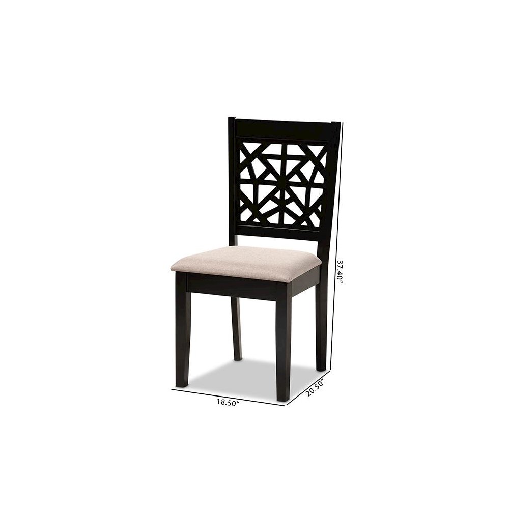 Espresso Brown Finished Wood 4-Piece Dining Chair Set